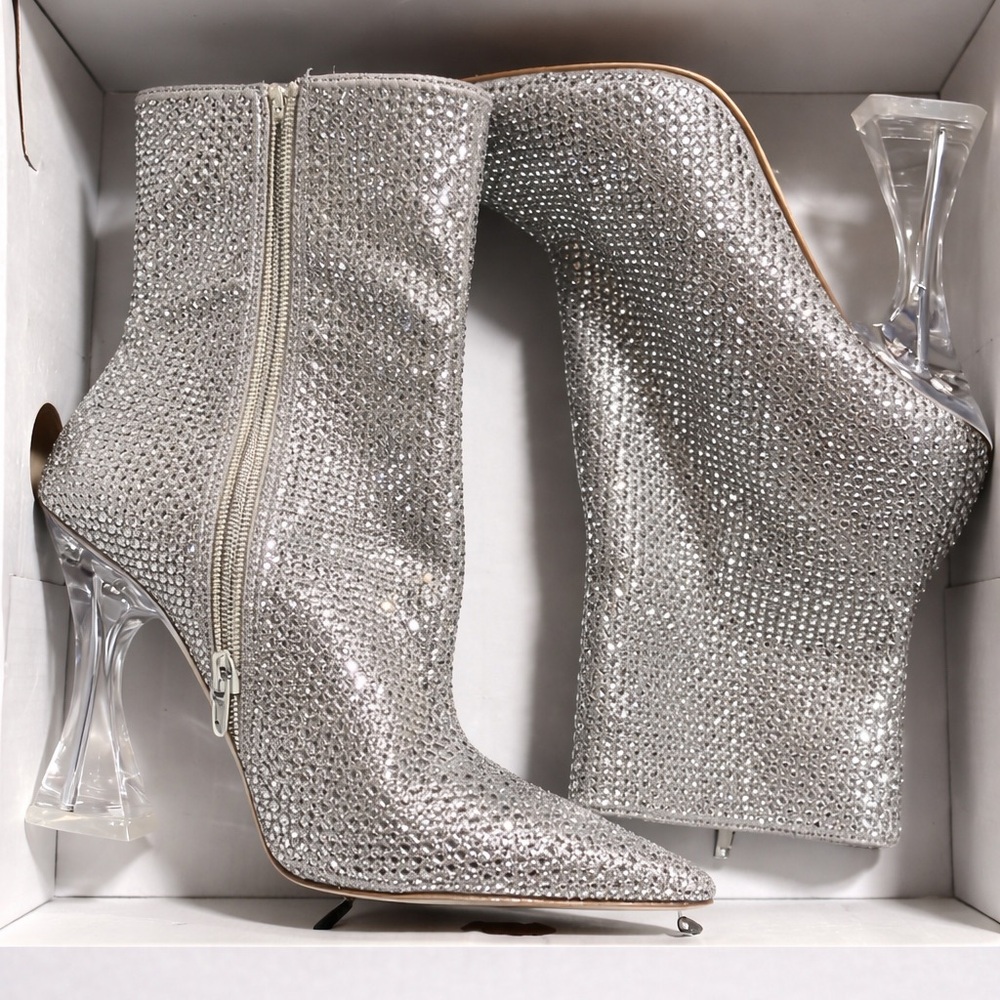 Steve Madden gently used rhinestone heeled boots